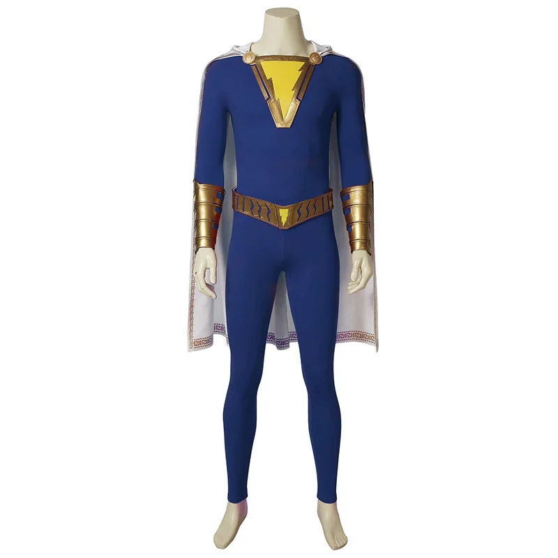 Марвел Капитан Shazam костюм Фредди Фриман комбинезон для косплея супергероя Хэллоуин для взрослых Для мужчин костюм "зентай" с обувь индивидуальный заказ - Цвет: Costume Only