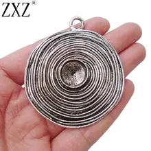 ZXZ 2 шт Большой античный серебряный тон вихревой спираль вихревые подвески настройки для 14 мм круглый кабошон для изготовления ожерелья Фурнитура