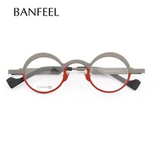 MUZZ супер светильник, оправа из чистого титана, очки для мужчин, оптические, нестандартные, маленькие, Круглые, полная оправа, близорукость, рецепт, прозрачный, лен