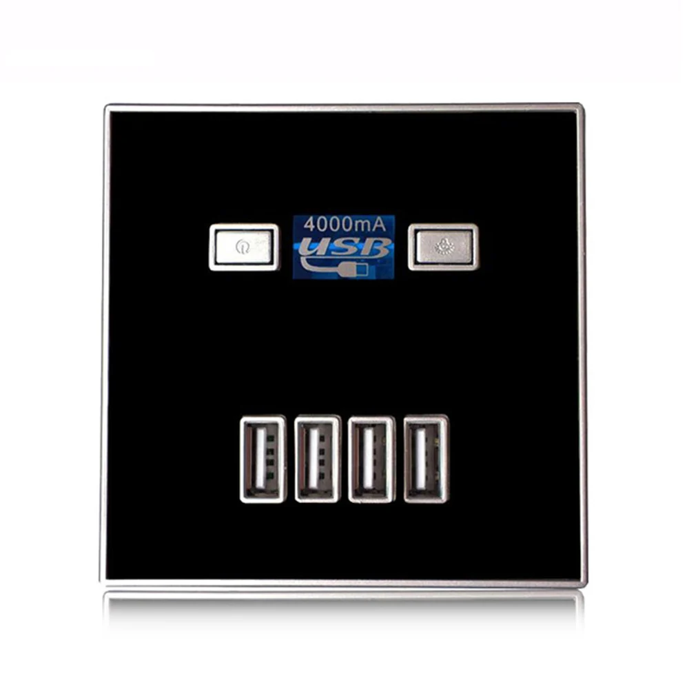 USB 4-Порты и разъёмы 5A стены Зарядное устройство разъем адаптера Мощность Outlet Панель электрическое настенное зарядное устройство адаптер с индикатором зарядки