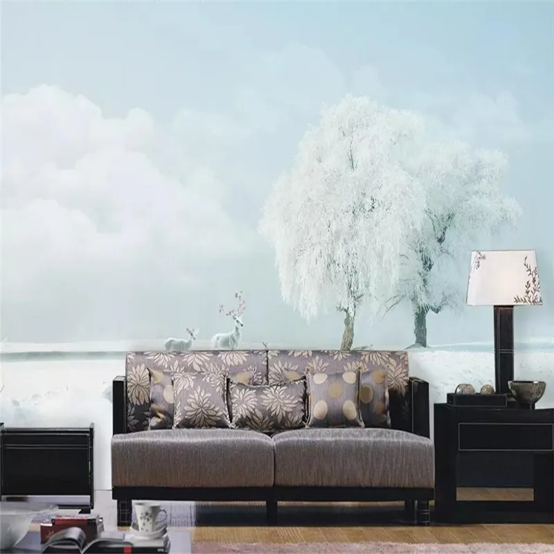 Simple Elk smog background wall professional production mural wallpaper wholesale custom poster photo wall Simple Elk smog background wall professional production mural wallpaper wholesale custom poster photo wall