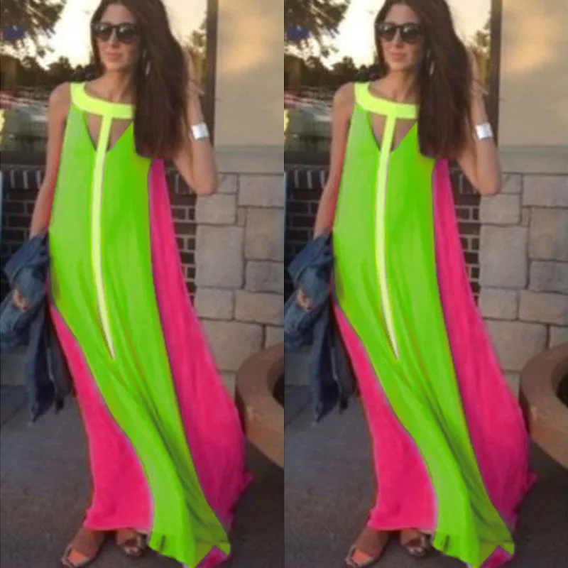 

Women Summer Boho Long Maxi Evening Party Dress Beach Dresses Chiffon Dress