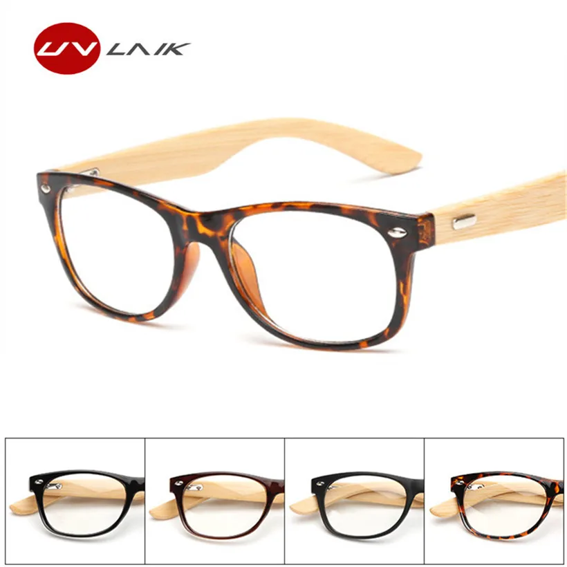 UVLAIK деревянные очки прозрачные линзы близорукость рецепт оптические очки для мужчин и женщин бамбуковые очки прозрачная Оправа очков