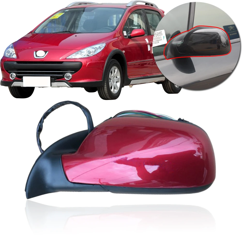 

CAPQX Outside Rearview Mirror assembly For Peugeot 307 2004-2012 side Rear View Mirror Manual or Electric for your choose