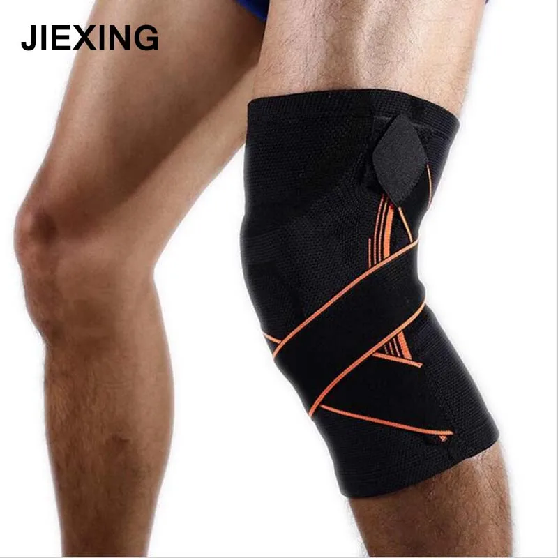 

JIEXING Elastica Basquete voleyball Tennis knee bandage Spring kneepads kneebrace joint support elbow Protector knee guard