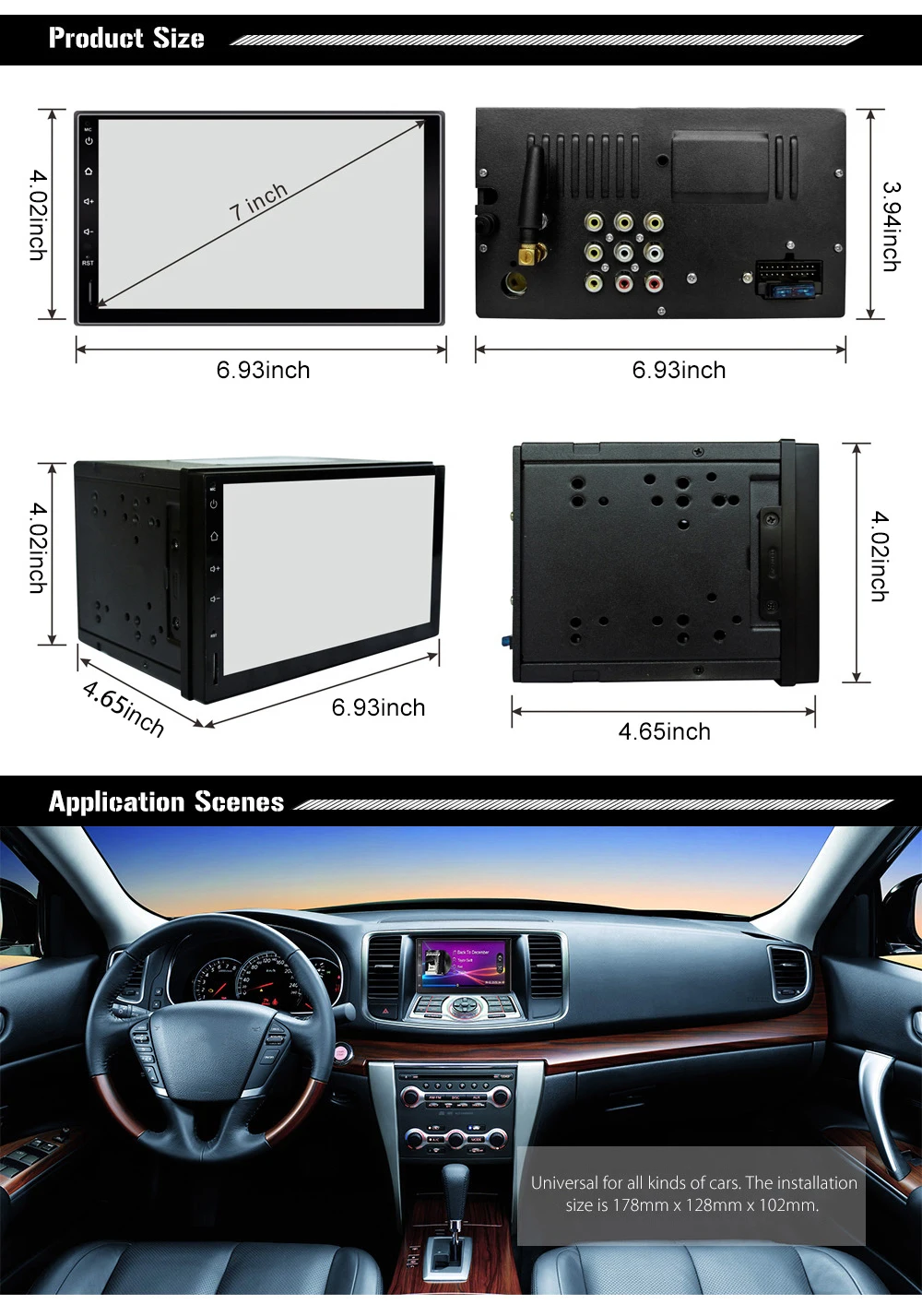 Best 2 Din Android Car Radio Stereo 7"Universal Car GPS Navigation Wifi Bluetooth USB DVR Radio Audio Player no DVD kits Player 8