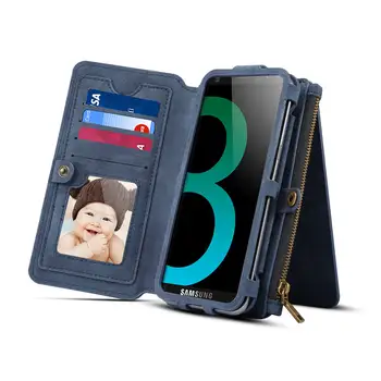 

For Samsung A8 2018 Wallet Case PU Leather Multifunction Case Detachable 2 in 1 with Card Holders For Galaxy Note 8 9 S8 S8+ S9