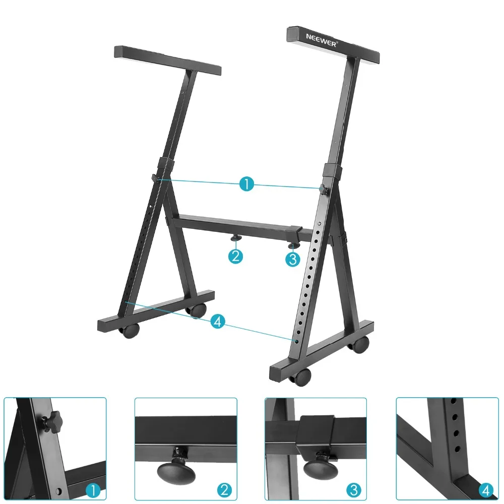 Клавиатура для пианино Neewer Heavy Duty Z style подставка с поворотными роликами