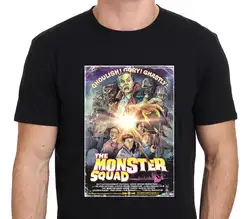 Monster Squad Винтаж фильм постер с изображением монстра 80-х Для мужчин футболка Размеры S до Xxl свободные черные мужские футболки Homme Футболки