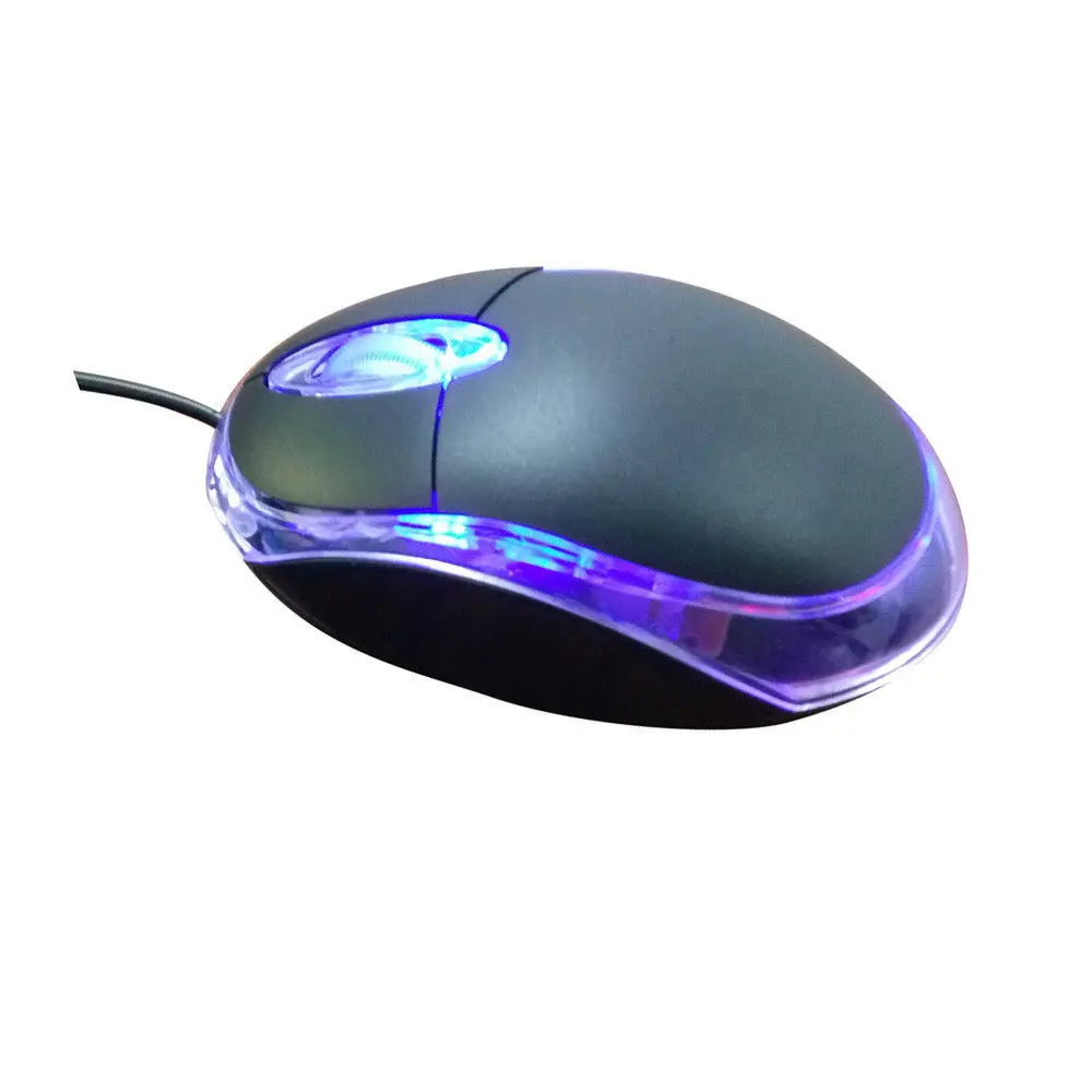 Мини-мышь, проводная USB 1200 dpi, 3 кнопки, оптическая игровая оптическая мышь, светодиодный, подсветка для ПК, компьютера, ноутбука, офиса, домашнего использования