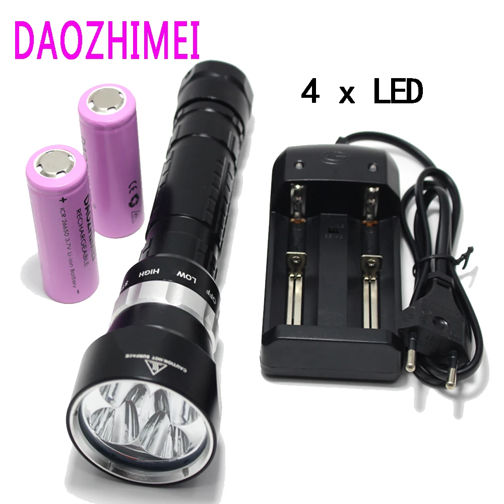 Светодиодный фонарик для дайвинга DX4 (Модернизированный от DX4S) XM L U2 яркий