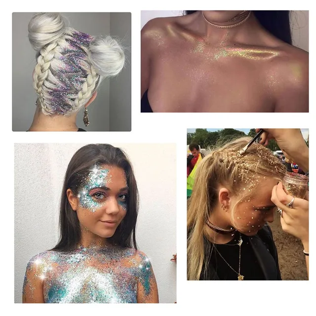 2018 Cosmetic Face Body Glitter Paste Cream Makeup Shimmer Gold Silver