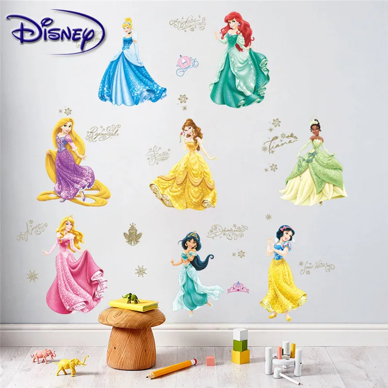 Disney Princess наклейка для детской комнаты фоновая наклейка для украшения стен комнаты гостиной наклейка