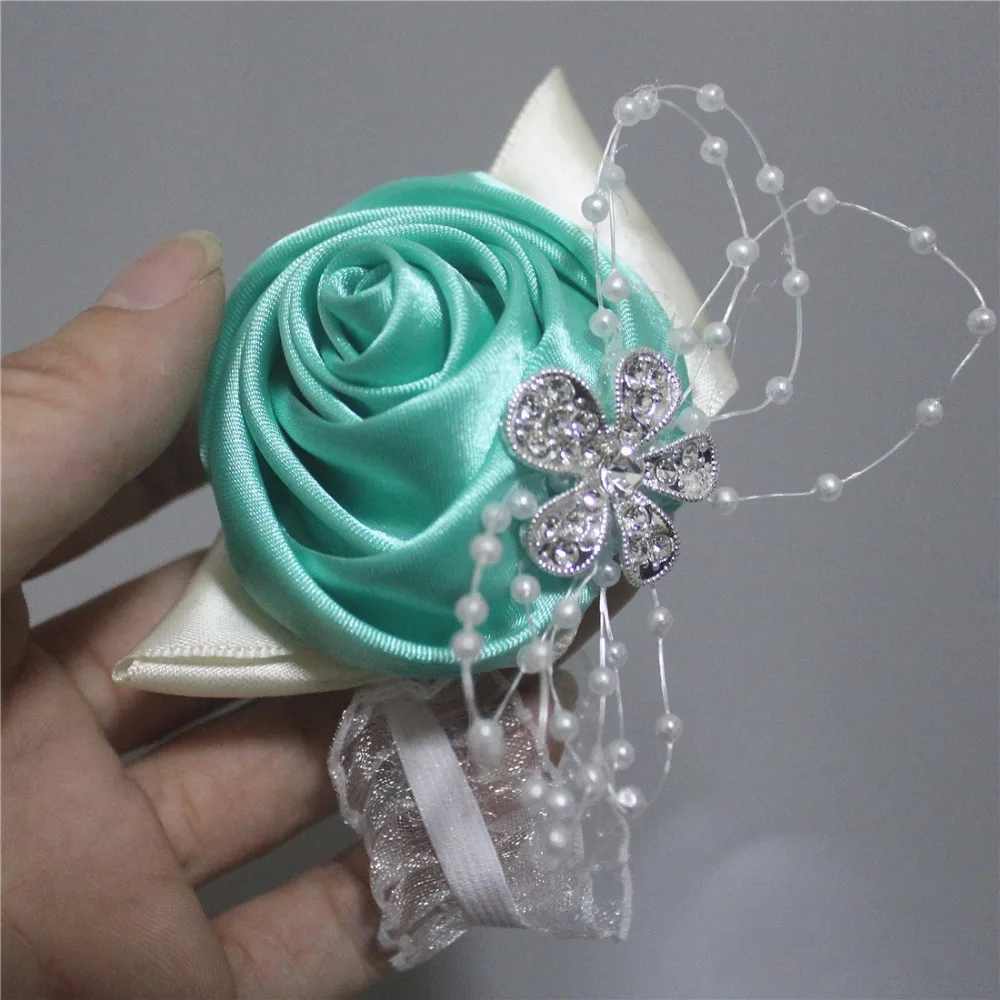 8piece/lot Wedding Prom Corsage Bride Wrist Corsages Flower Pearl