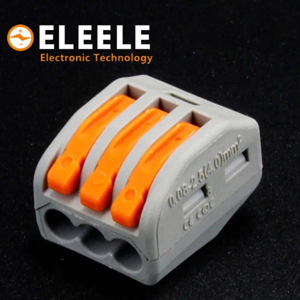 

5pieces PCT-213 PCT213 WAGO 222-413 Universal Compact Wire Wiring Connector 3 pin Conductor Terminal Block Lever AWG 28-12 PN35