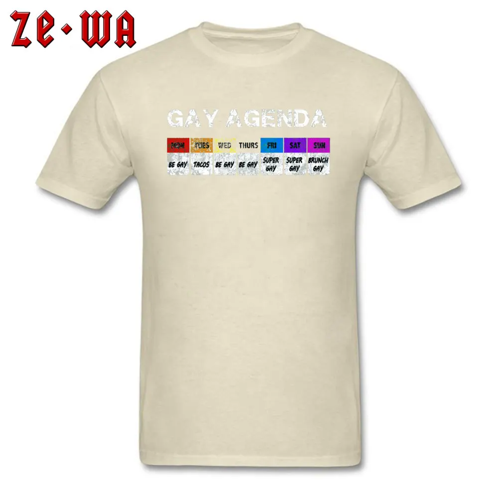 Gay agenda T-shirt -4292 Dominant Short Sleeve Comics T-Shirt Cotton Fabric O-Neck Man Tops Shirt Casual Tees Lovers Day Gay agenda T-shirt -4292 beige