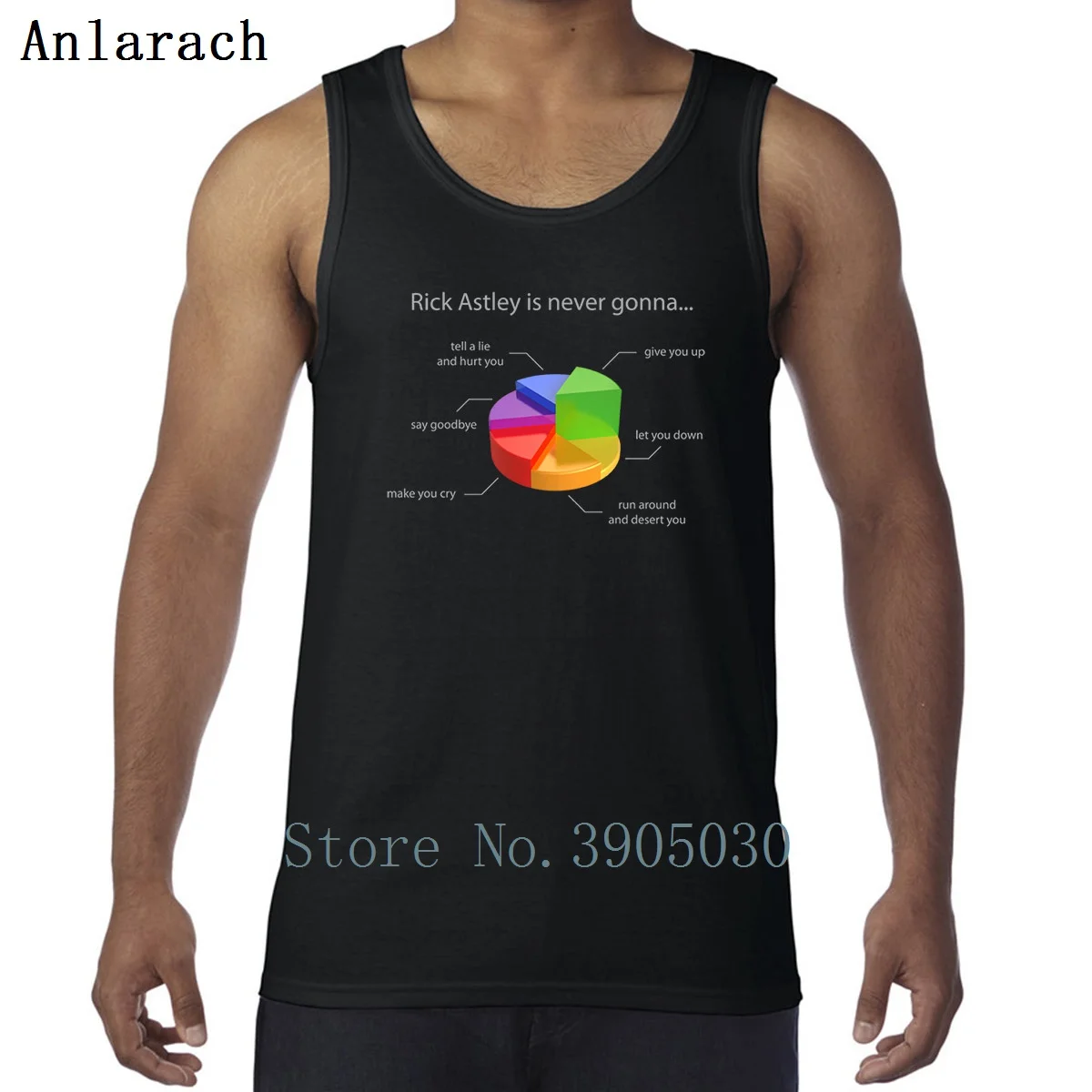 Rick Astley Pie Chart жилеты Kawaii Character модная XS 2xl майка для мужчин летняя известная одежда