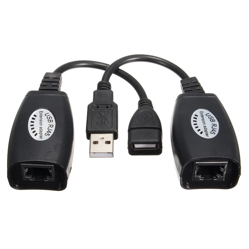 

Ethernet Adapter RJ45 Male Female USB Lan Extension Cable Adapter 50FT Webcams Cat5 5E 6 Patch Cord for Cameras Printers so on