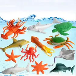 12 шт./лот океан животных модель одноцветное эмуляции фигурку Дельфин Рождество обучения образования детей игрушечные лошадки для
