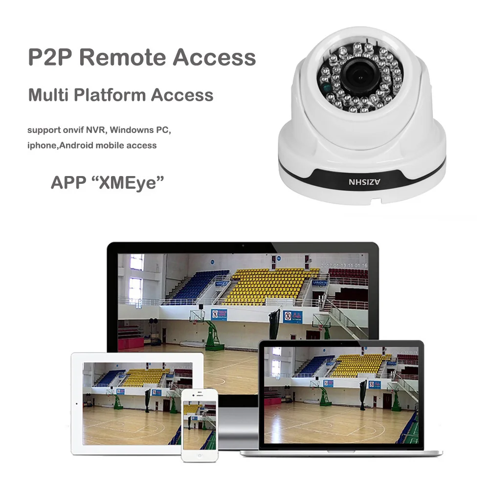 IP камера AZISHN H.264 1080P 960P 720P ONVIF P2P 36IR светодиодсветодиодный с датчиком движения RTSP e