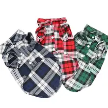 Классическая клетчатая рубашка одежда для собак летние рубашки для собак хлопок для маленьких средних собак Одежда для домашних животных