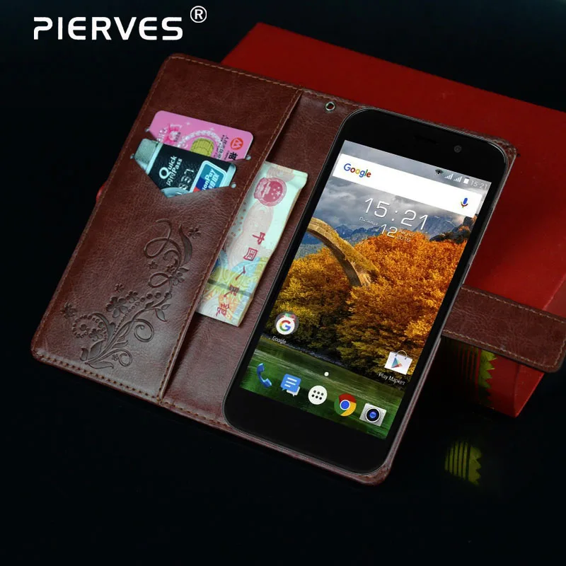 

Pierves Luxury Flip PU Leather Wallet Cover Phone Case For FLY Nimbus 17 FS527