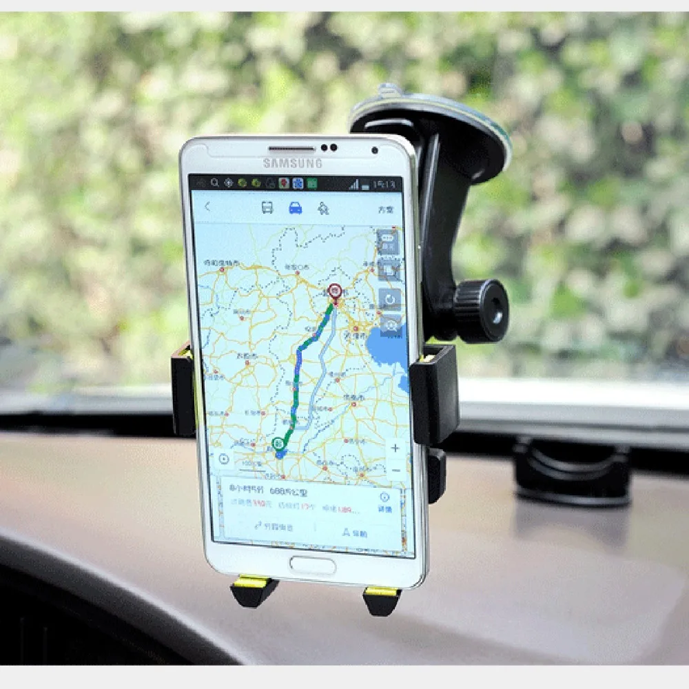 

Car Phone Holder Truck Mounts Universal Bracket Windshield Mobile Phone Stands MP4 Support GPS PDA Automatic Lock 360 Rotating
