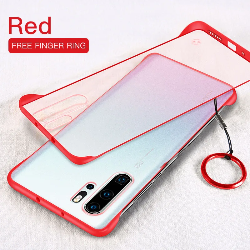 Clear Frameless Case For Huawei P30 P20 Honor 20 Pro Mate 10 View Slim Hard Matte Transparent Cover Ring Nova 5 Lite 10i P Smart