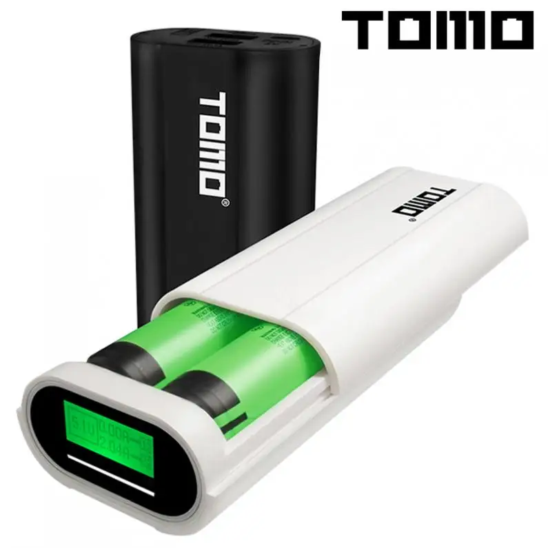 

TOMO T2 USB Li-ion Intelligent Battery Charger LCD Smart DIY Mobile Phone Power Bank Case for Apple Interface and Dual Outputs