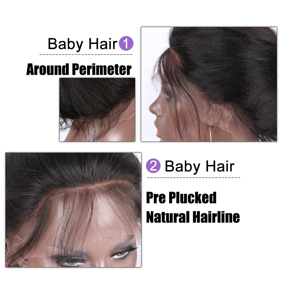 LUFFY бразильские кудрявые бесклеевые предварительно выщипанные полностью кружевные человеческие волосы парики с детскими волосами Remy Часть натуральный черный для женщин