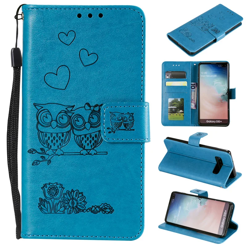 

2019 New Owl Flip Wallet Cell Phone Case For Samsung Galaxy S7 S6 Edge Cases Pouch Cover S9 S8 S10 Plus Case M10 M20 Leather Bag