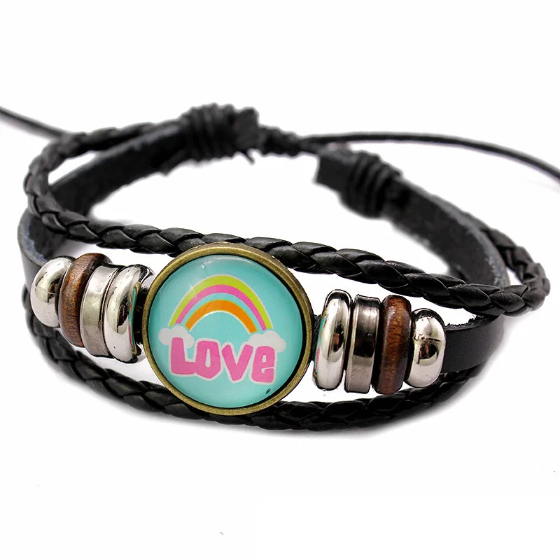 Fashion-Jewelry-Handmade-Bracelets-Leather-Love-Hope-Faith-Charm-Bracelets-Glass-Cabochon-Dome-Never-Give-Up (3)