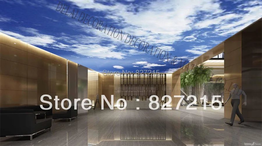 Us 26 0 Mo 0193 Blue Sky Print Ceiling Tiles Pvc Stretched Ceiling Film Home Or Ceiling Decoration Function As Ceiling Panel In Wallpapers From