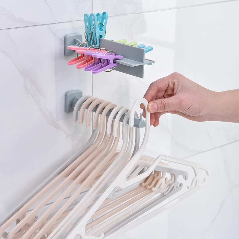Clothes Hanger Storage Rack Multifunction Clip Storage Rack Save Space Adjustable Clothes Rack Holder
