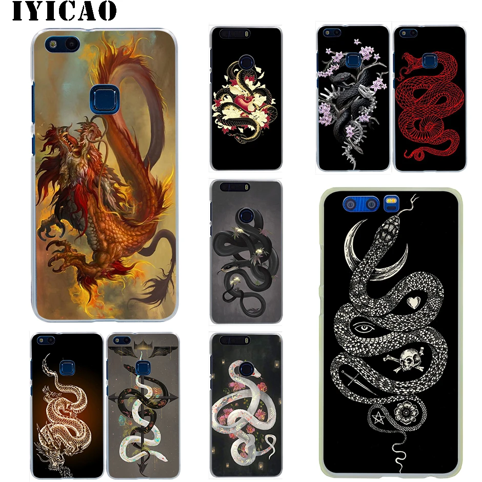 

IYICAO Flower dragon snake Hard Case for Huawei Honor 6A 6C 7A 7C 7X 8 8X 9 10 20 9X Lite Pro Honor Play Note 10 View 20