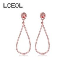 LCEOL Unique Design Irregular Shape Drop Earring for Charm Lady Mini CZ font b Diamonds b