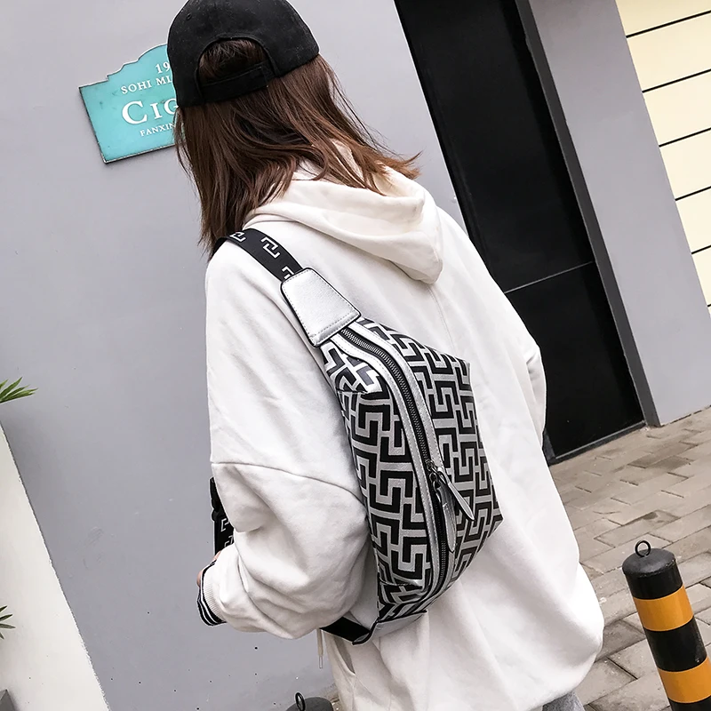 الأزياء شريط نمط الخصر حزمة للنساء حزمة مراوح عالية الجودة بو الجلود Crossbody حقيبة المرأة سستة محفظة و أكياس الهاتف