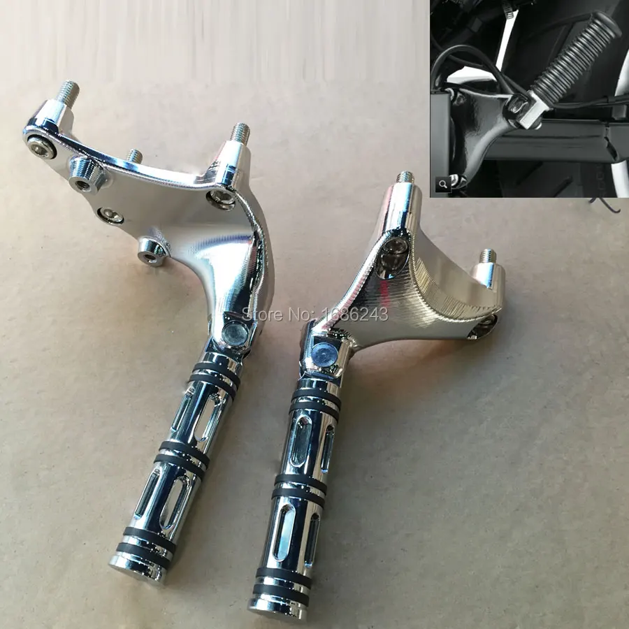 Silver Aluminum Foot Rest Rear Passenger Foot Peg With Mount Kit For