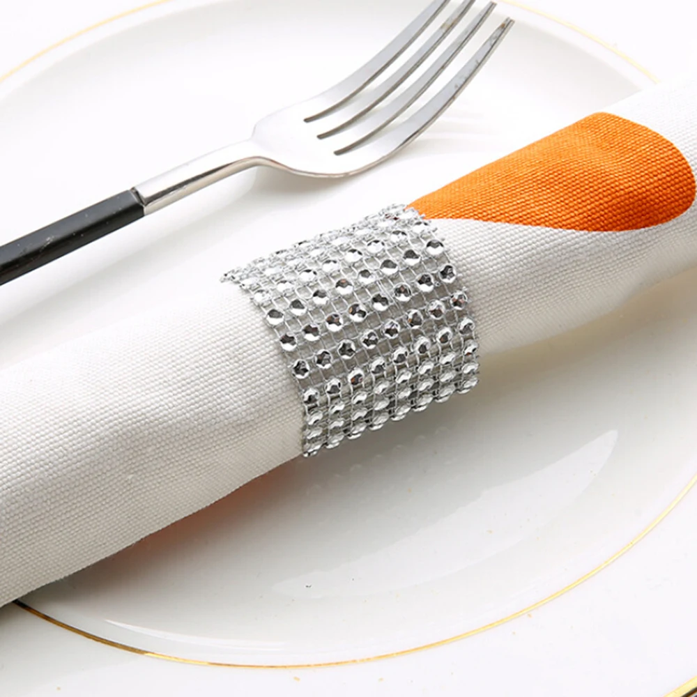 Diamond Napkin Rings 50pcs/lot Plastic Napkins Holder Rings for Wedding