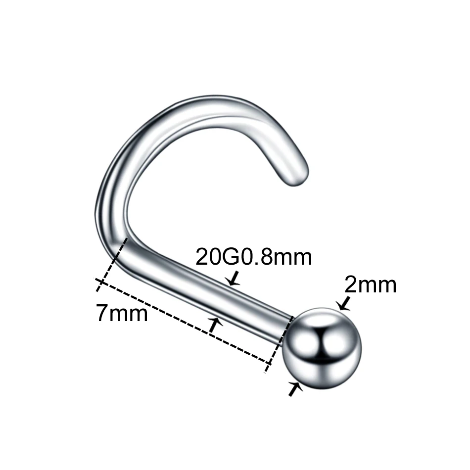 20G Steel Heart Nariz Piercing Studs body piercing jewelry 1PC
