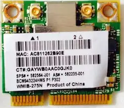 BroadCom BCM943224HMS BCM43224 300 Мбит/с 2,4/5G двухдиапазонный Половина мини PCIe беспроводная карта