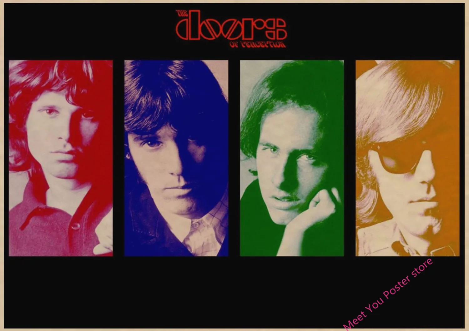 The Doors Jim Morrison Винтаж Ретро Рок-Группа Музыка Гитара матовая крафт-бумага плакат Настенная Наклейка домашний декор A1