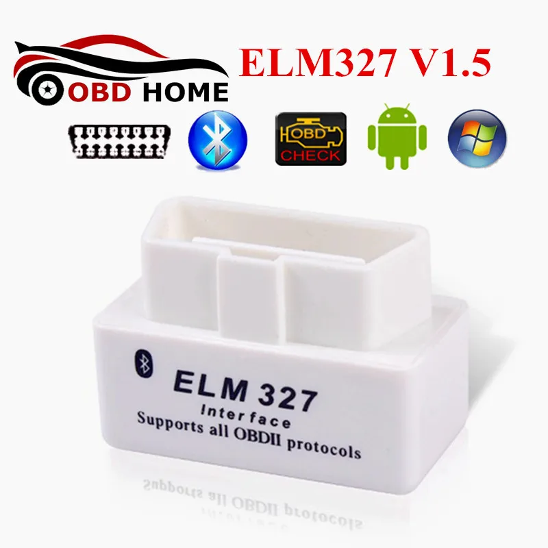 Высокое качество OBDII белый Цвет Супер Мини ELM327 Bluetooth V1.5 OBD2 ELM 327 V1.5 для Android Крутящий момент авто код сканер