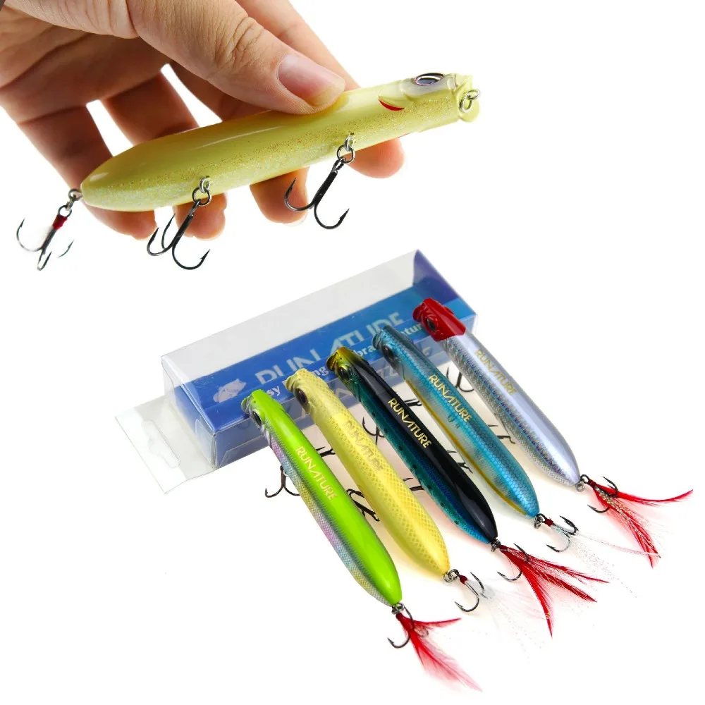 

Runature Fishing Popper Lures Artificial Hard Lure 105mm/16g Topwater Popper Fishing Lure Crankbait Fishing Tackle Popper Bait