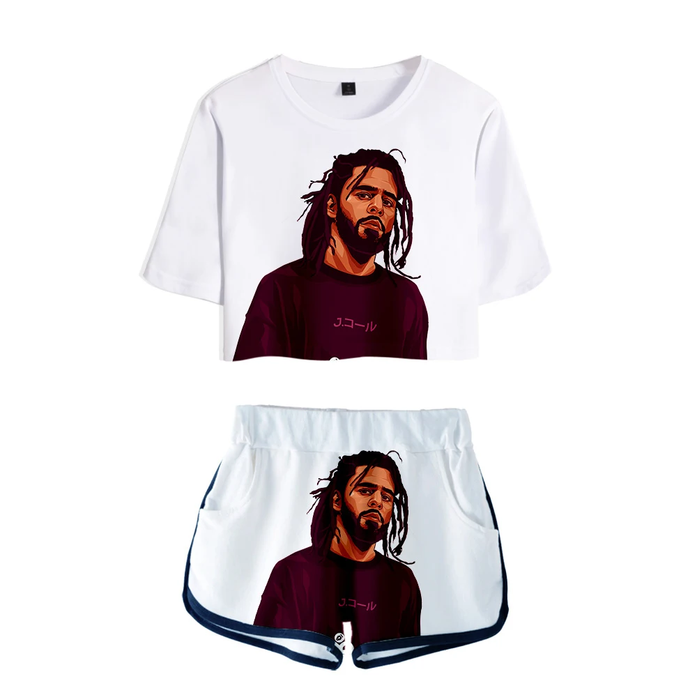 Женский комплект из двух предметов J. Cole модный летний укороченный топ + шорты в