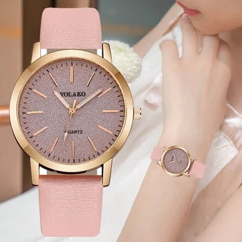 

New Fashion Leather Women Watch Luxury Rose Gold Quartz Watch for Ladies Bracelet Dress Wristwatch Relogio Feminino Montre Femme