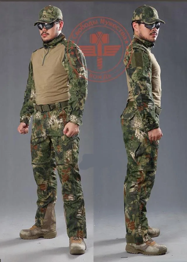 

Men Snake Camouflage Uniform Army Equipment Tactical Combat Airsoft Suit Pants Shirts Hunting Clothes Pantingball