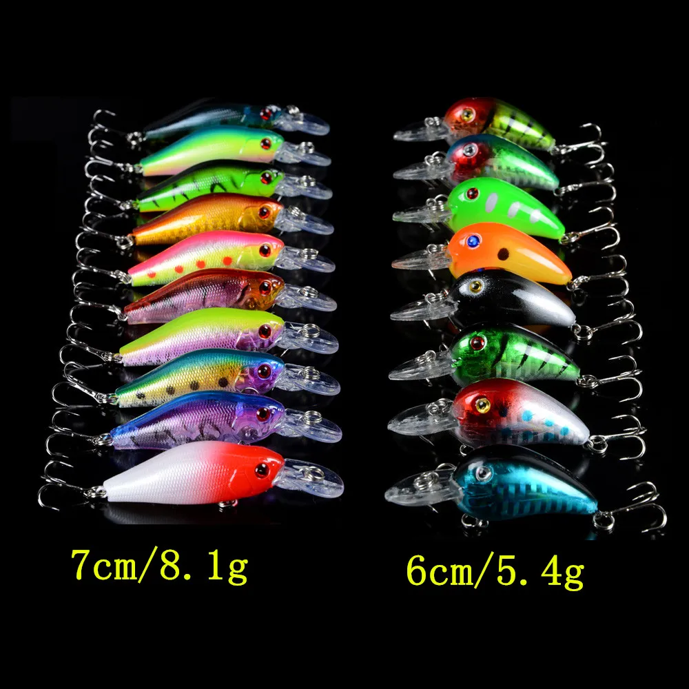 

18pcs/Set Fishing Lures Mixed Minnow Lure Crank Bait Mix 18 Color Bass Crankbait Wobbler Artificial Fishing Tackle