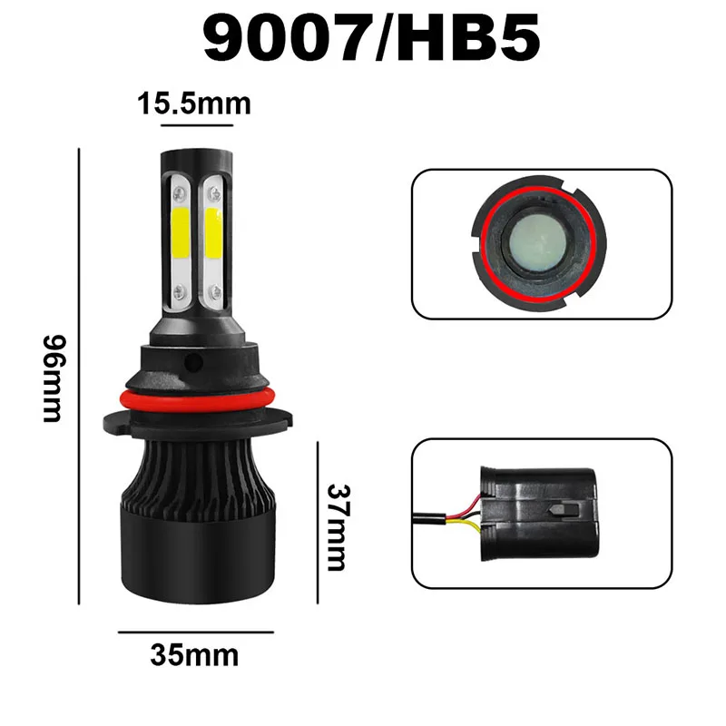 TF30 Новый 4 стороны люмен COB 100 Вт 10000lm H4 Hi короче спереди и длиннее сзади) H7 H11 9005 9006 автомобиля светодиодный фар автоматические светодиодные