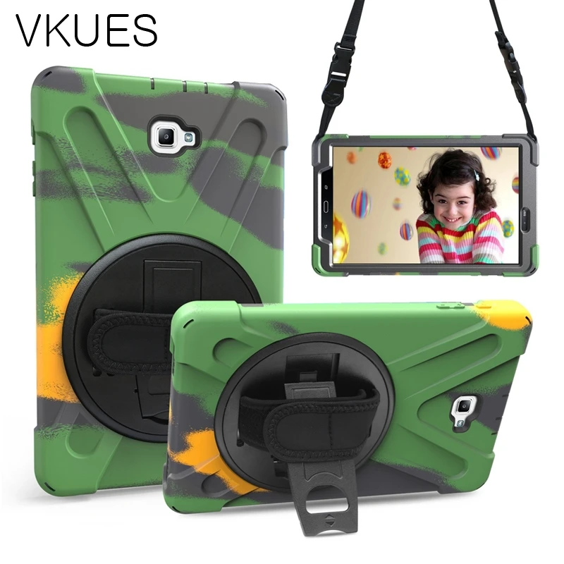 

360 Rotating Kickstand Case for Samsung Galaxy Tab A 10.1 2016 T580 T585 ShockProof Tablet Cover Handle Stand Sleeve Capa Funda